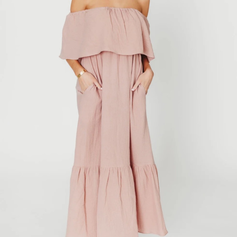 With Collective Josie cotton off the shoulder dress in rose